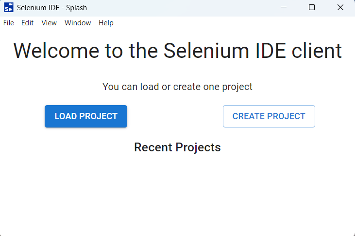 Pantalla splash en Selenium IDE