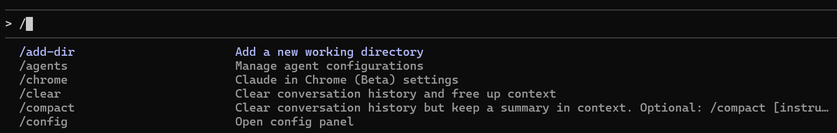 Claude slash
