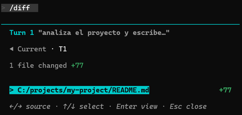 Comando /diff en Claude Code