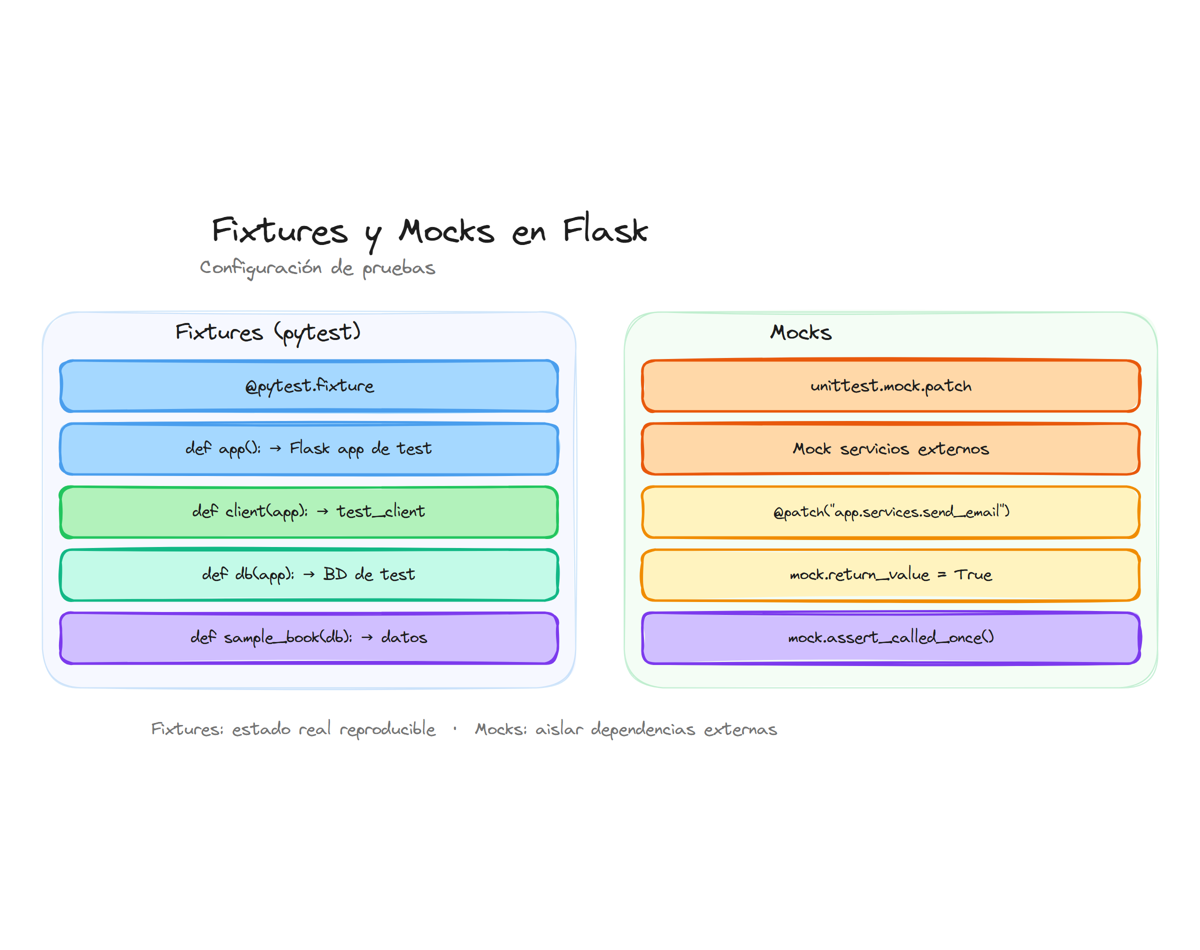 Fixtures y mocks en Flask: configuración de pruebas