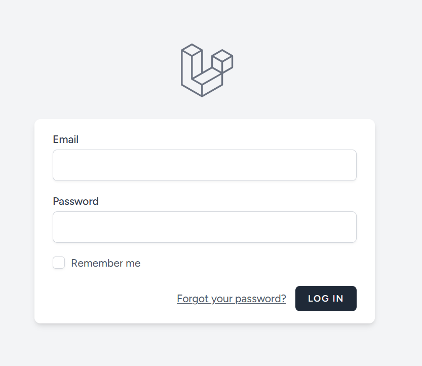 Página de inicio de sesión generada por Laravel Breeze
