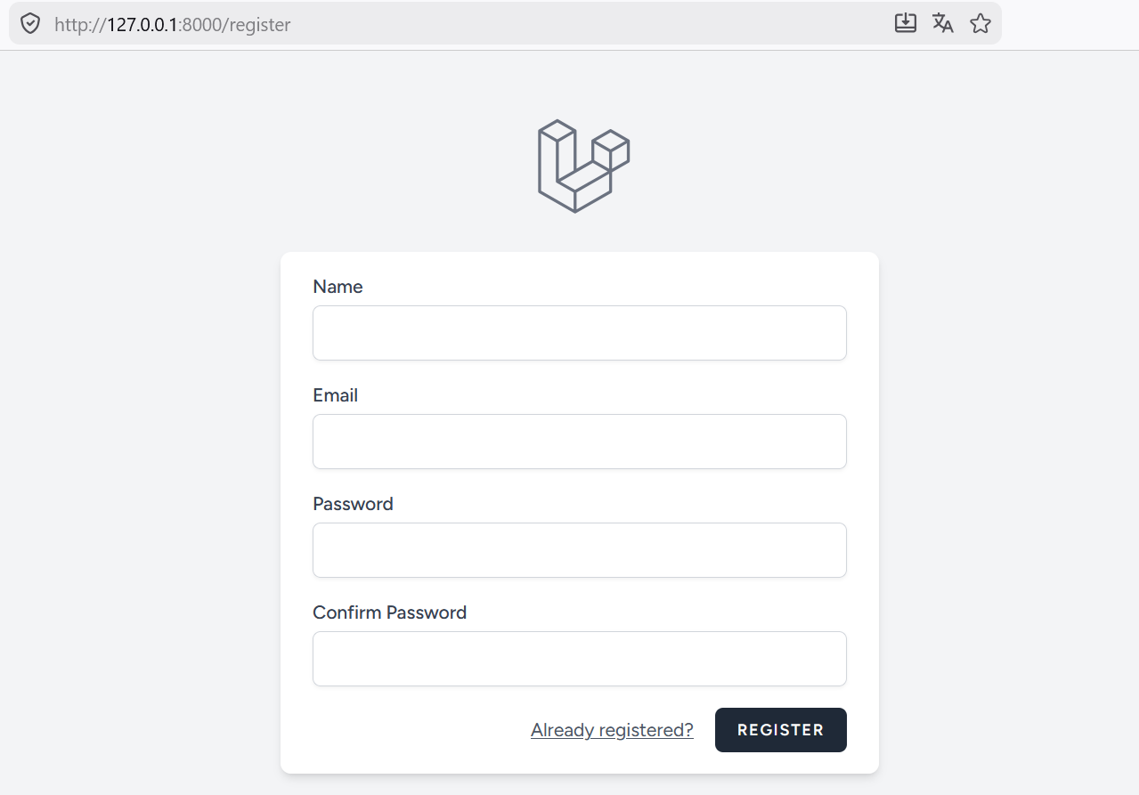Ejemplo de la vista de registro de usuario en el navegador ()