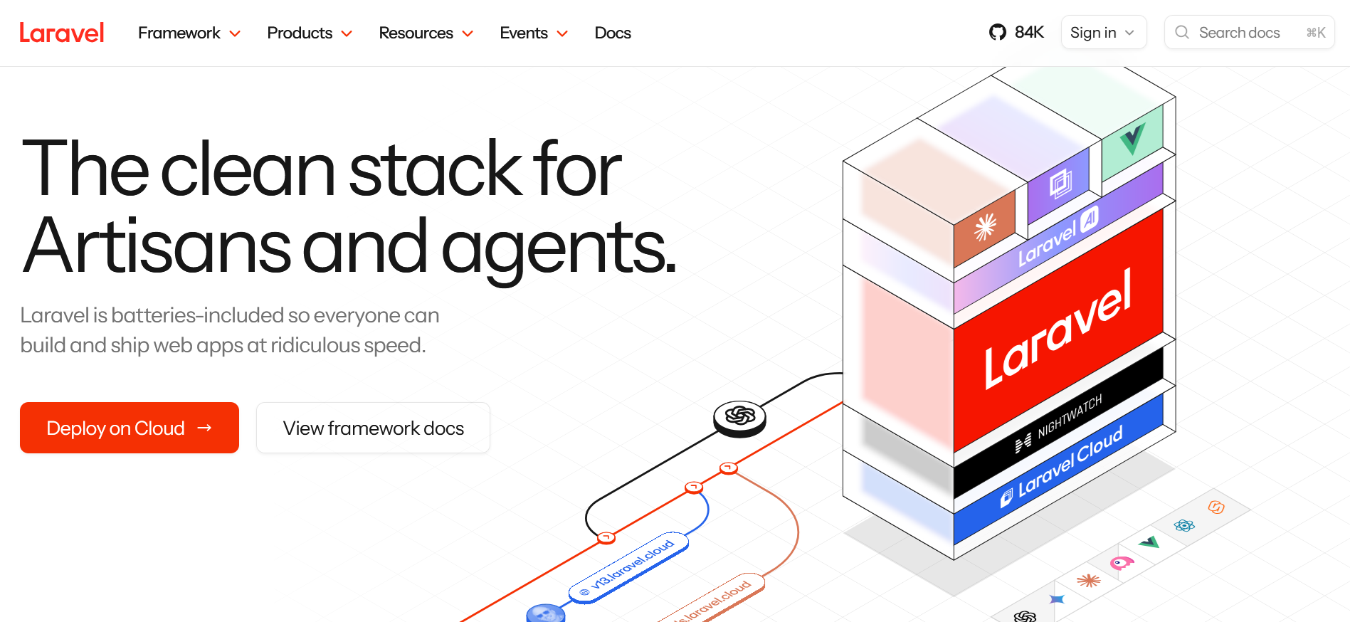 Página de bienvenida por defecto de una aplicación Laravel recién creada en el navegador
