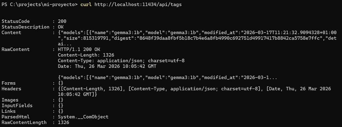 Ejemplo de salida JSON al llamar a GET /api/tags con curl