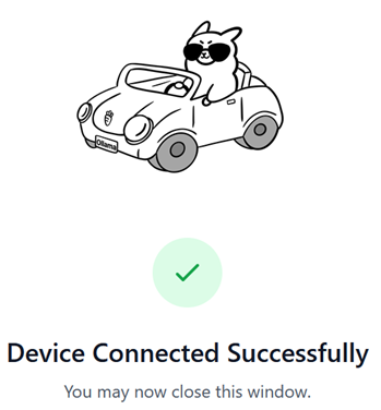 Confirmación de que el dispositivo se conectó correctamente