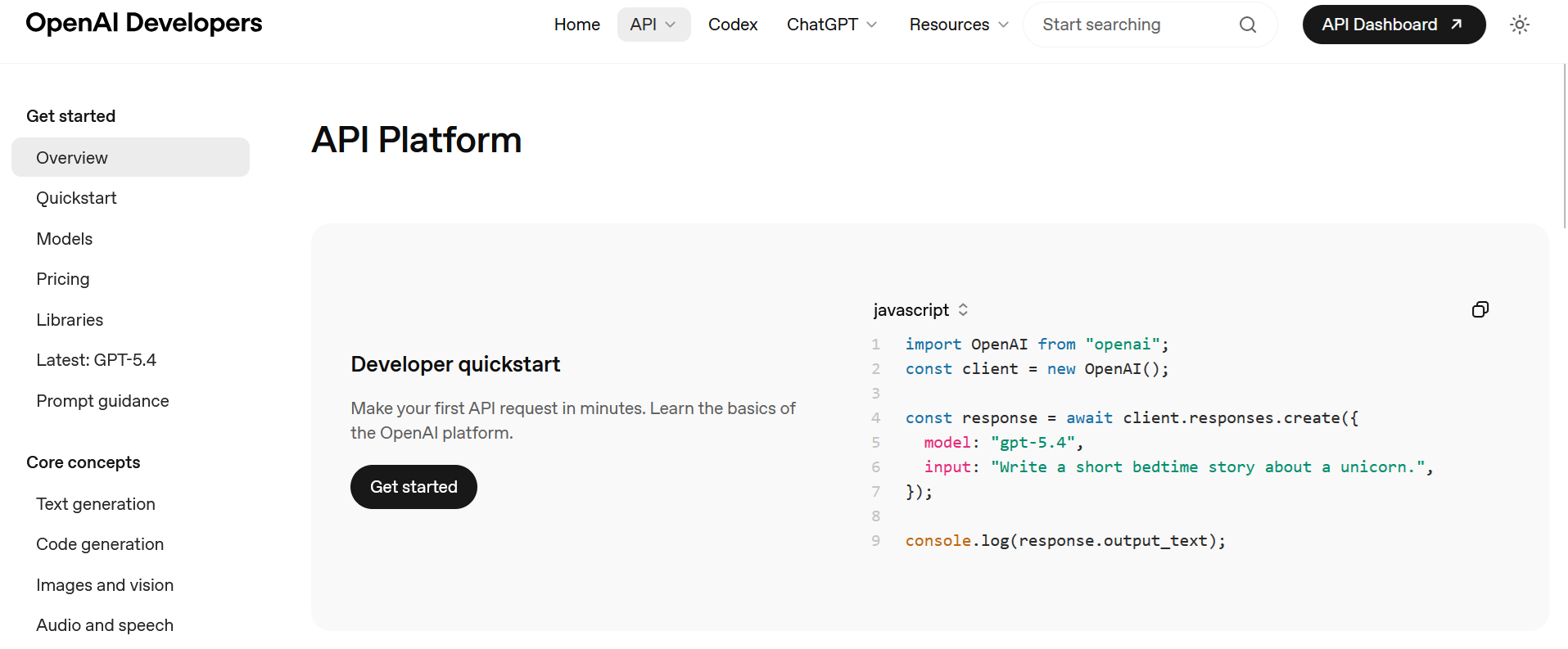 Documentación de la plataforma OpenAI (guías y recursos en docs)