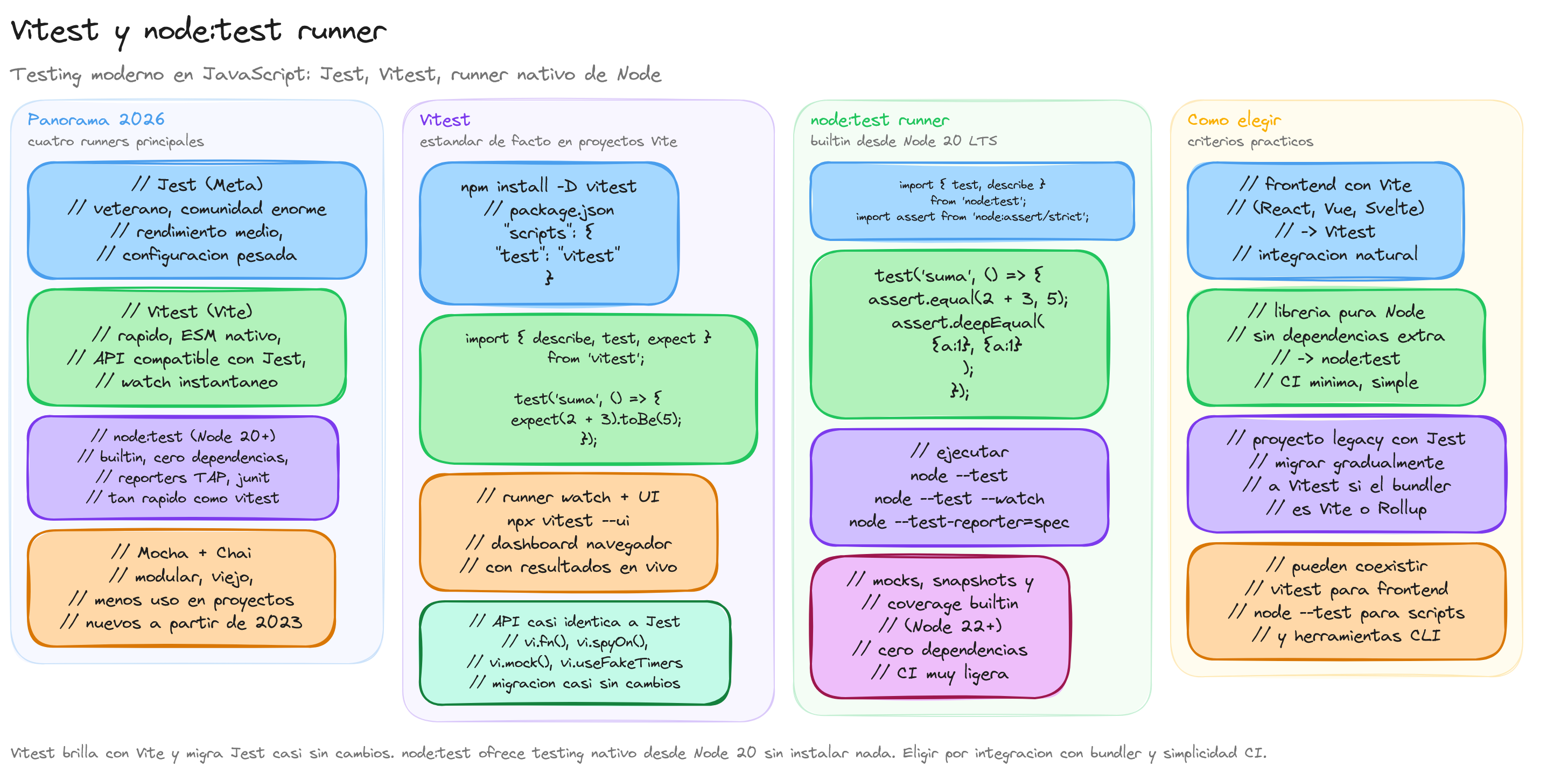 Diagrama: Vitest y node:test runner