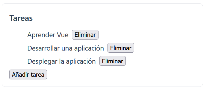 Lista de tareas renderizada en la vista con  y  estable